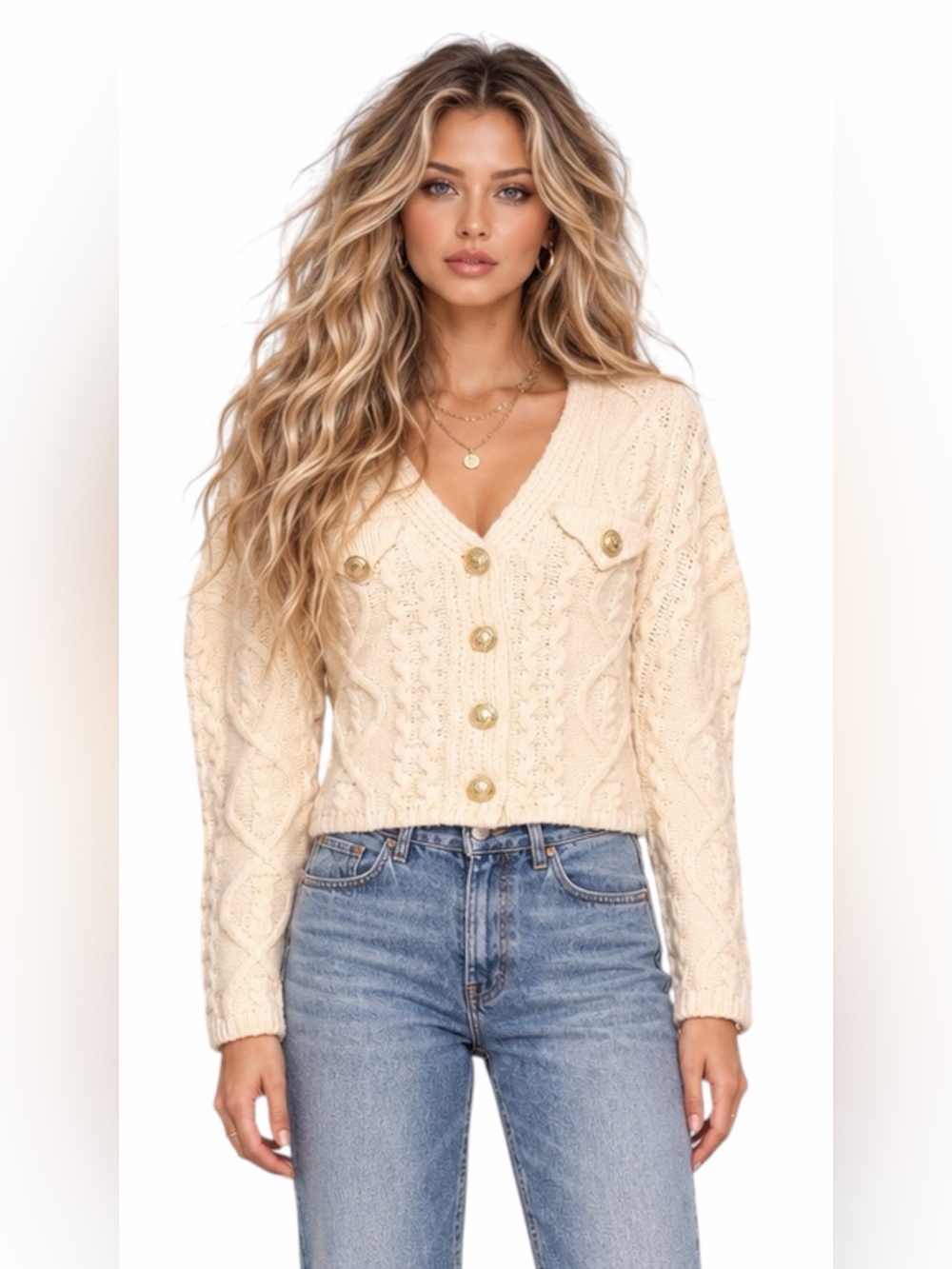 NWT – Heartloom – Vea Cardi Cable Knit Cardigan – Ivory – Sz. XS